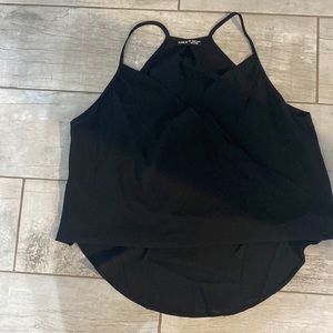 Shein black sheer blouse